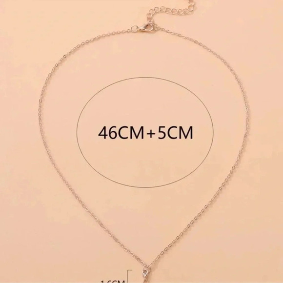 Rose Gold Tear Drop Stone Necklace - Picture 4 of 5